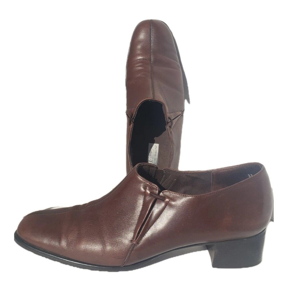 Munro "Revere" Chocolate Brown Leather Slip-On Pump #M281421 Women's 11 Narrow
